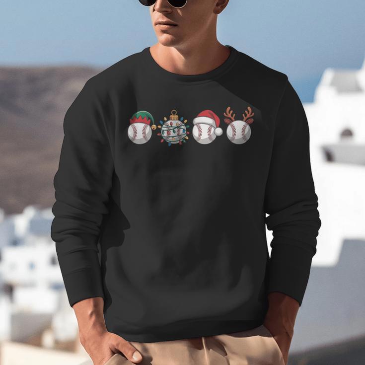 Christmas Baseball Player X-Mas Balls Unisex Sweatshirt