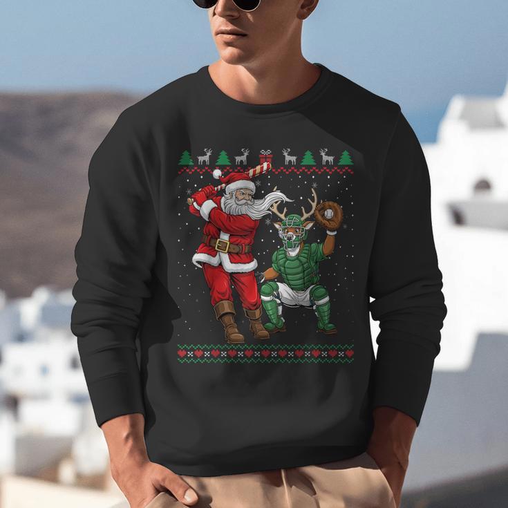 Christmas Santa Baseball Ugly Sweater Unisex Sweatshirt