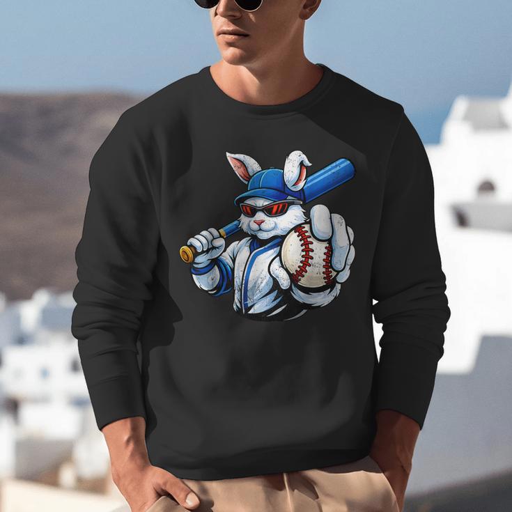Cool Rabbit Baseball Easter Men Boy Toddler Kid Unisex Sweatshirt