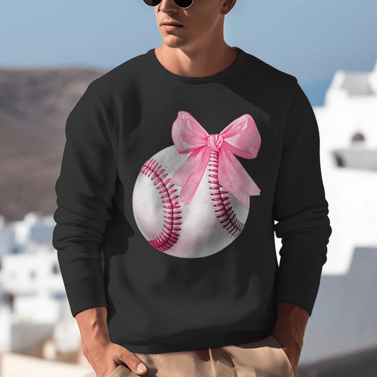 Cute Coquette Baseball Pink Bow Player & Fan Girls Unisex Sweatshirt