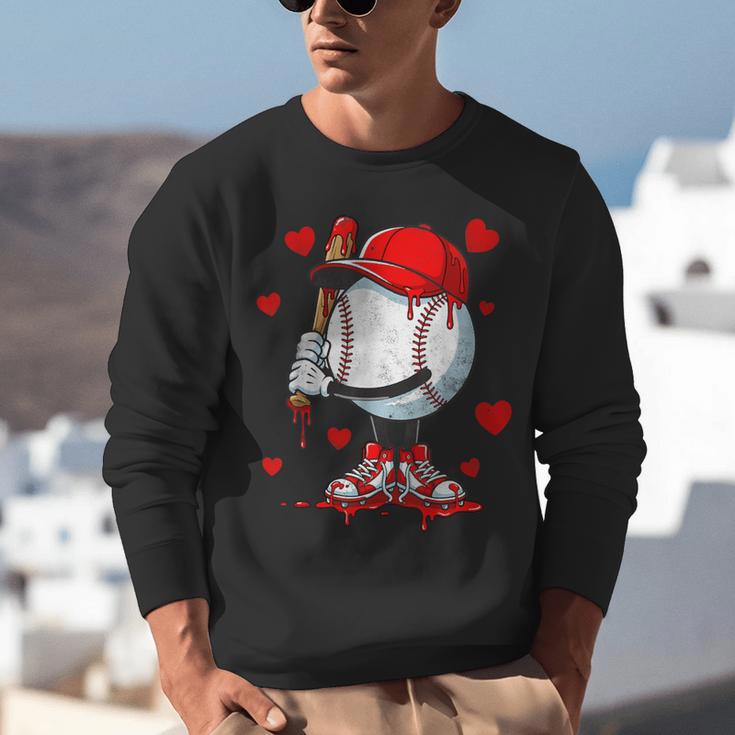 Cute Dripping Baseball Lover Valentines Day Boys Kids Unisex Sweatshirt Cute Dripping Baseball Lover Valentines Day Boys Kids Unisex Sweatshirt