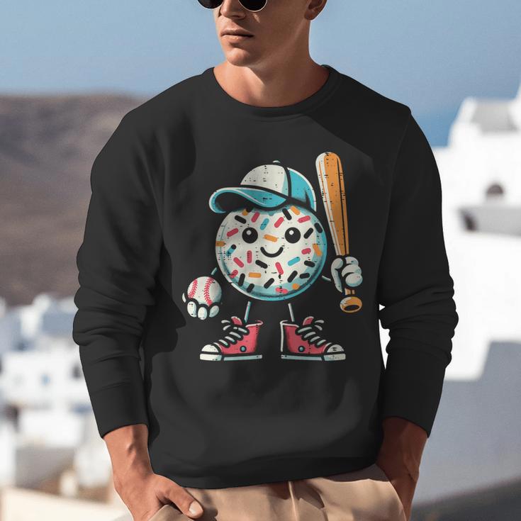 Donut Baseball Hat Ball Bat Cute Sport Toddler Boys Kids Men Unisex Sweatshirt Donut Baseball Hat Ball Bat Cute Sport Toddler Boys Kids Men Unisex Sweatshirt