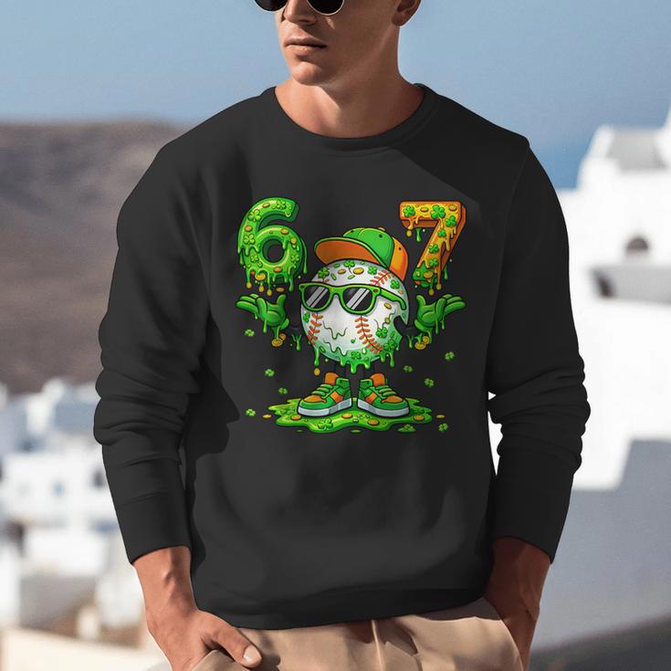 Drip Baseball Irish Shamrock St Patricks Men Boy Kid Unisex Sweatshirt