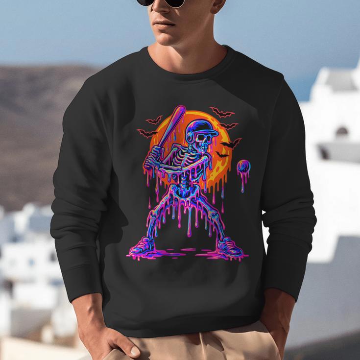 Drip Skeleton Batting Baseball Halloween Unisex Sweatshirt Drip Skeleton Batting Baseball Halloween Unisex Sweatshirt