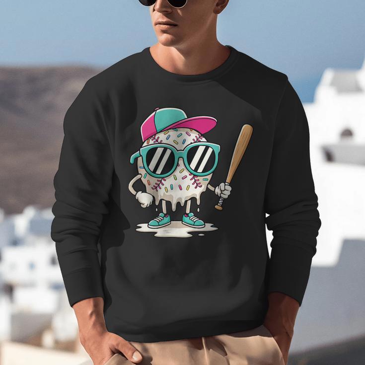 Dripping Baseball Baseball Lover Player Baseballer Unisex Sweatshirt