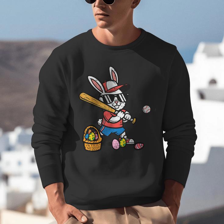 Easter Bunny Baseball Player Batter Rabbit Boys Kids Men Unisex Sweatshirt Easter Bunny Baseball Player Batter Rabbit Boys Kids Men Unisex Sweatshirt