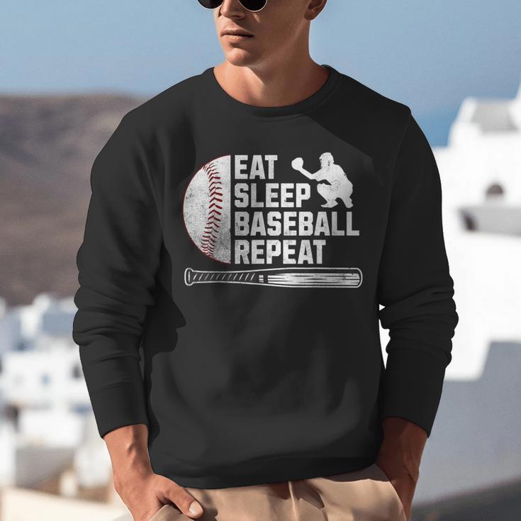 Eat Sleep Baseball Repeat Baseball Player Men Boys Unisex Sweatshirt