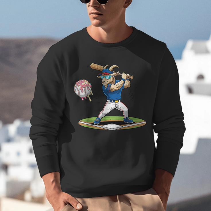 Goat Baseball Player With Bat And Ball Drip Animal Sports Unisex Sweatshirt Goat Baseball Player With Bat And Ball Drip Animal Sports Unisex Sweatshirt