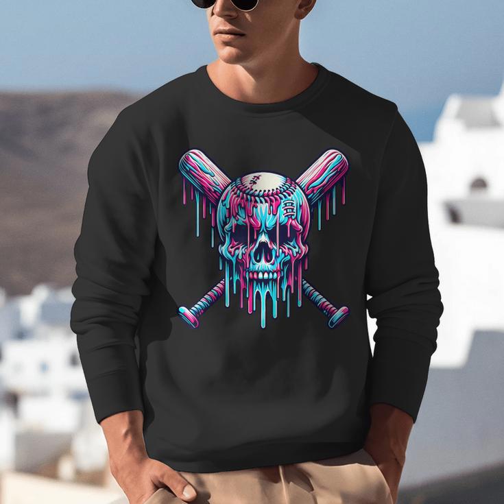 Halloween Baseball Skull Drip Baseball Lifestyle Boy Men Unisex Sweatshirt