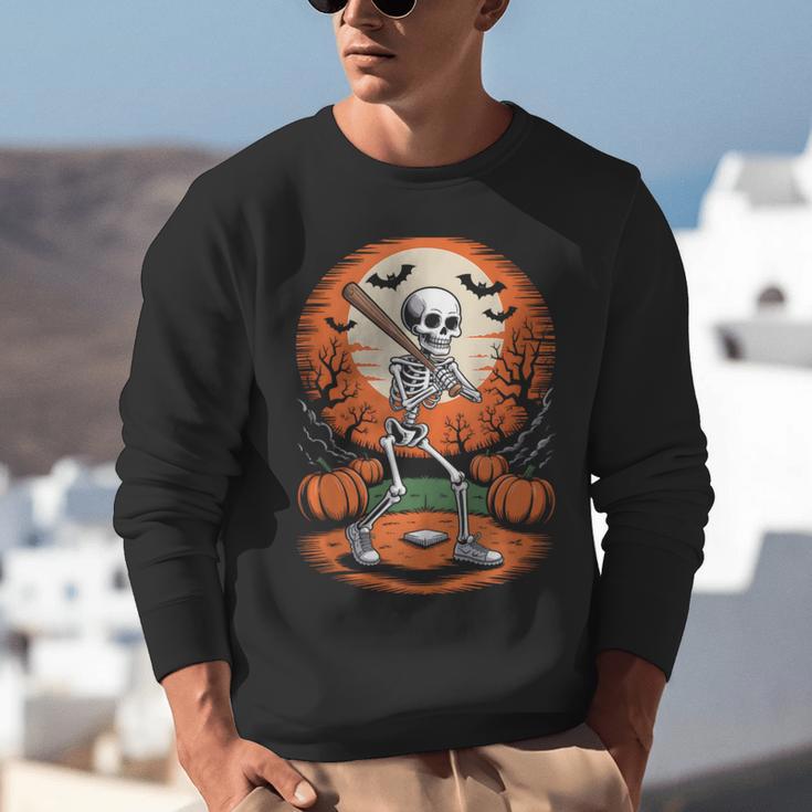 Halloween Skeleton Baseball Player Costume Men Boys Kids Unisex Sweatshirt Halloween Skeleton Baseball Player Costume Men Boys Kids Unisex Sweatshirt
