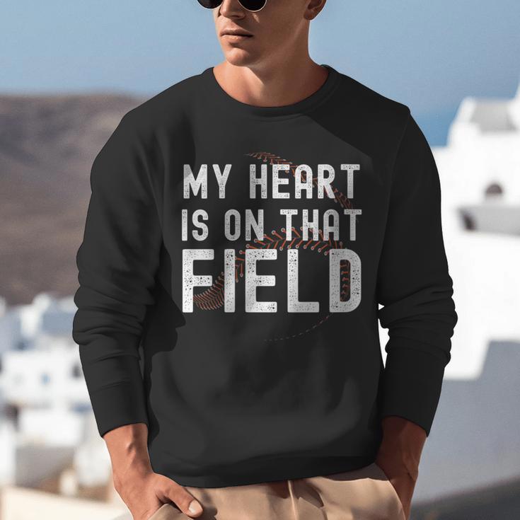 My Heart Is On That Field Baseball Softball Dad Father Unisex Sweatshirt My Heart Is On That Field Baseball Softball Dad Father Unisex Sweatshirt