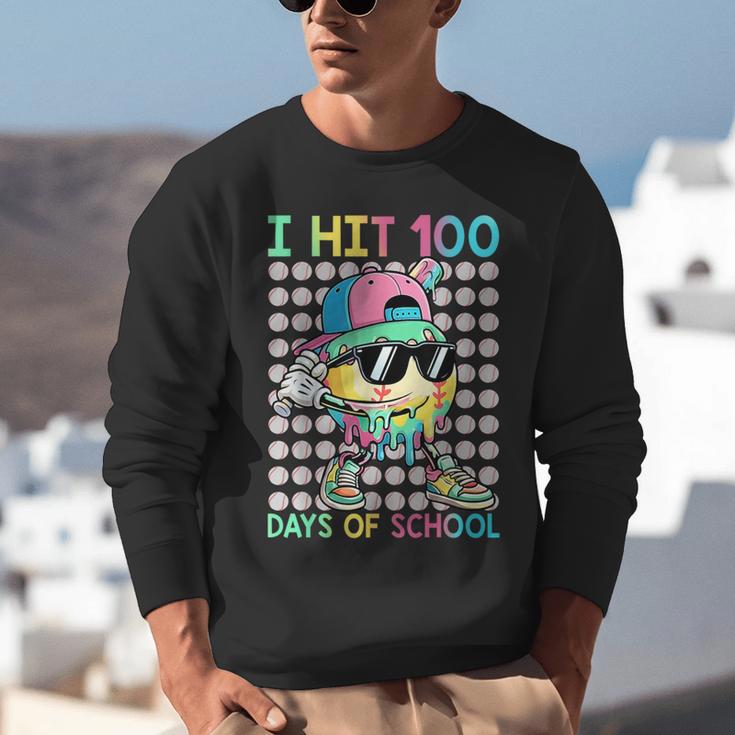 I Hit 100 Days Of School Baseball Drip 100th Day Of School Unisex Sweatshirt I Hit 100 Days Of School Baseball Drip 100th Day Of School Unisex Sweatshirt