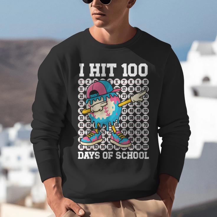 I Hit 100 Days Of School Baseball Ice Cream Drip Boys Girls Unisex Sweatshirt I Hit 100 Days Of School Baseball Ice Cream Drip Boys Girls Unisex Sweatshirt