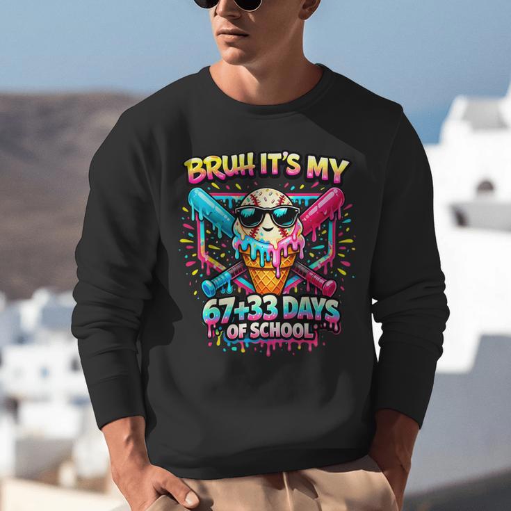 It's My 6733 Days Of School Baseball Ice Cream Dripping Unisex Sweatshirt