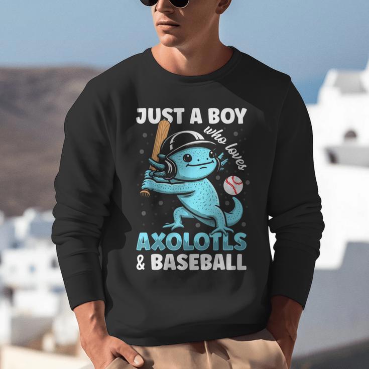 Just A Boy Who Loves Axolotls & Baseball Unisex Sweatshirt Just A Boy Who Loves Axolotls & Baseball Unisex Sweatshirt