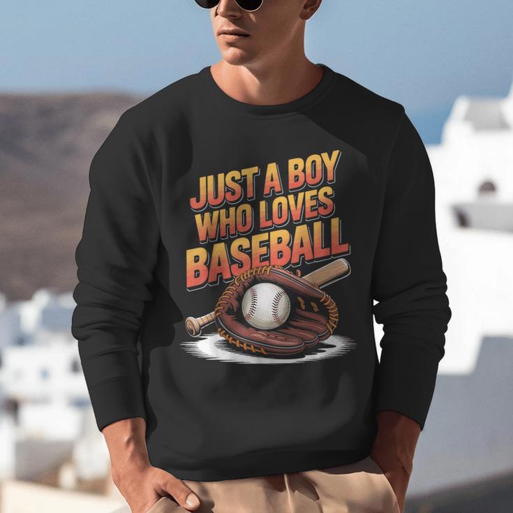 Just A Boy Who Loves Baseball Player Kids Unisex Sweatshirt Just A Boy Who Loves Baseball Player Kids Unisex Sweatshirt