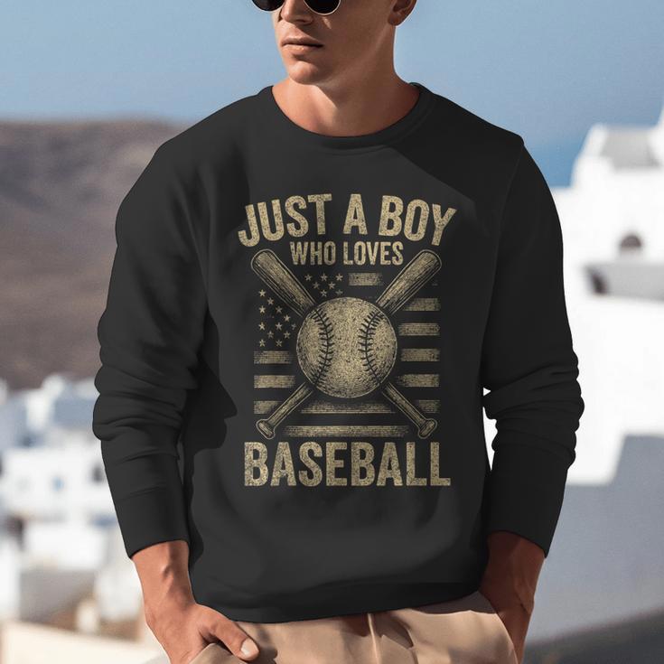 Just a Boy Who Loves Baseball Unisex Sweatshirt