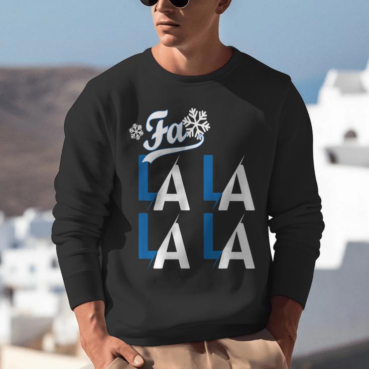 LA Baseball Fan Christmas FA La La Holiday Blue Theme Unisex Sweatshirt LA Baseball Fan Christmas FA La La Holiday Blue Theme Unisex Sweatshirt
