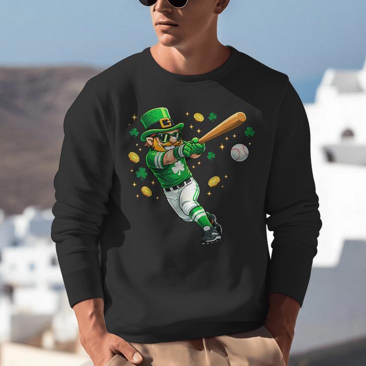 Leprechaun Play Baseball St Patrick's Day Men Kid Boys Unisex Sweatshirt Leprechaun Play Baseball St Patrick's Day Men Kid Boys Unisex Sweatshirt