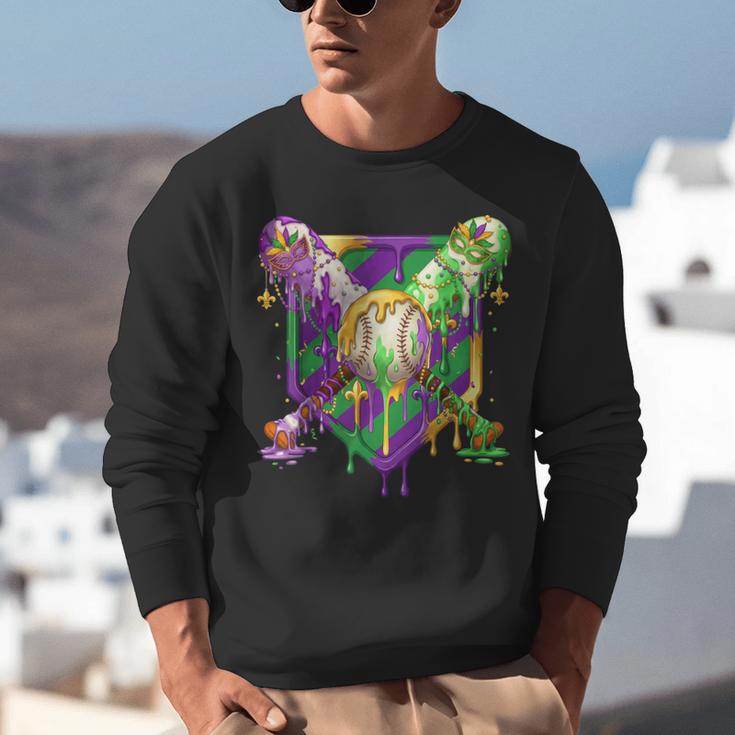 Mardi Gras Ice Cream Drip Baseball Sports For Men Women Kids Unisex Sweatshirt Mardi Gras Ice Cream Drip Baseball Sports For Men Women Kids Unisex Sweatshirt