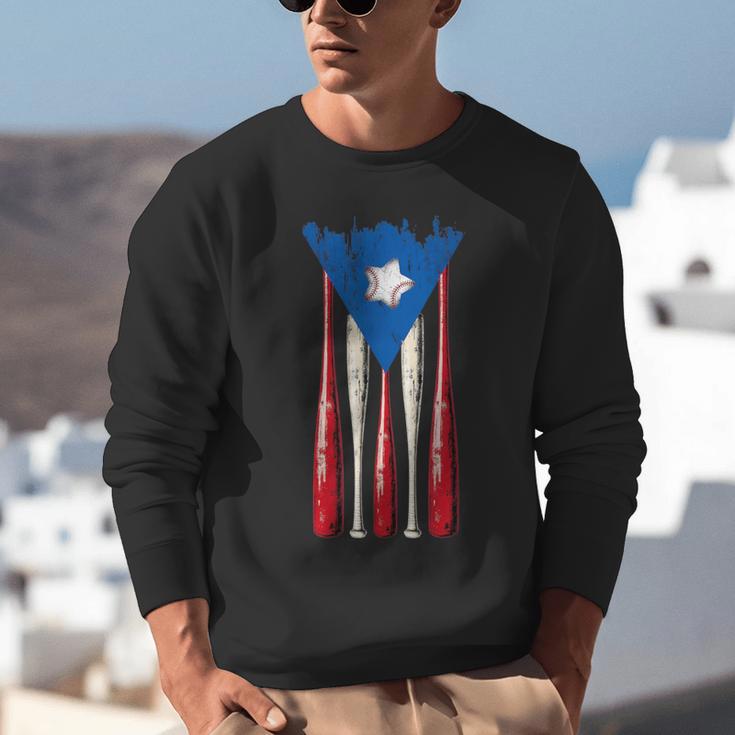 Puerto Rican Baseball Bats Puerto Rico Flag Pride BéIsbol Unisex Sweatshirt