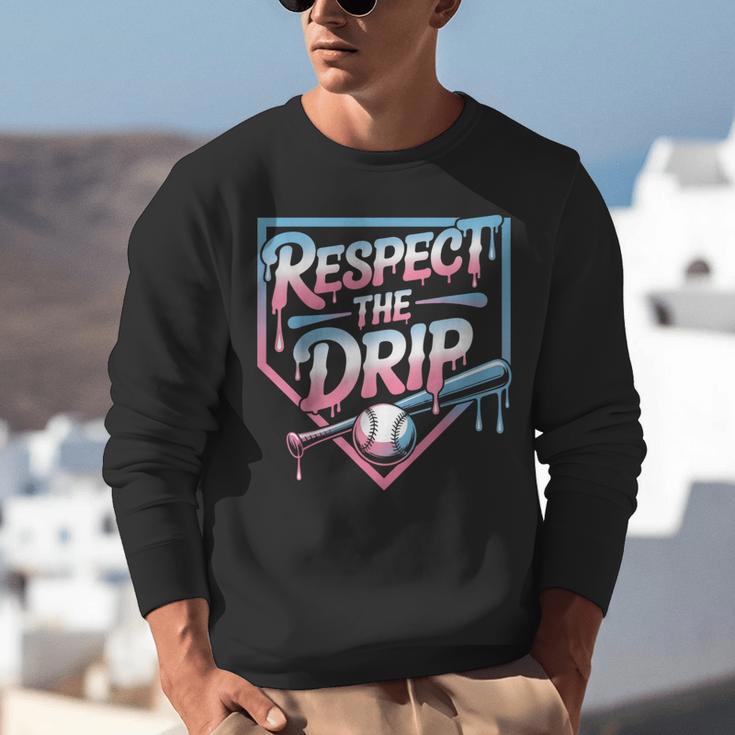 Respect The Drip Baseball Player Unisex Sweatshirt Respect The Drip Baseball Player Unisex Sweatshirt