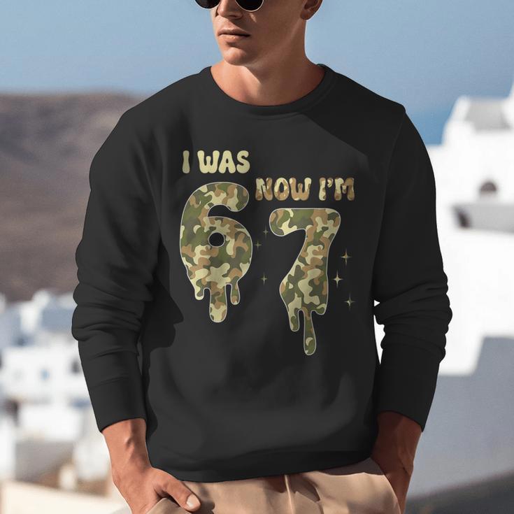 Retro I Was 6 Now I'm 7 Camo 67 Ice Cream Drip Baseball Unisex Sweatshirt