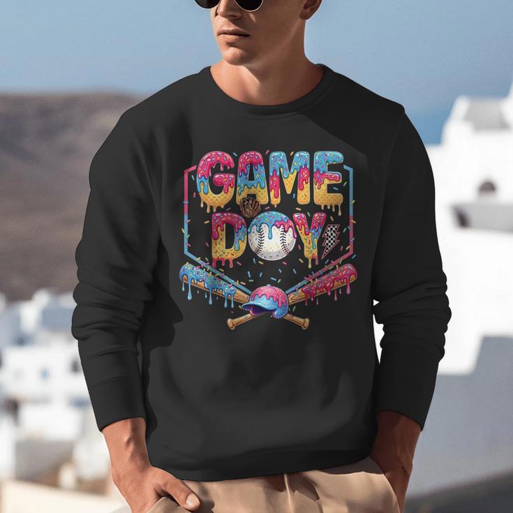 Retro Game Day Baseball Ice Cream Drip For Men Boy Kids Unisex Sweatshirt Retro Game Day Baseball Ice Cream Drip For Men Boy Kids Unisex Sweatshirt