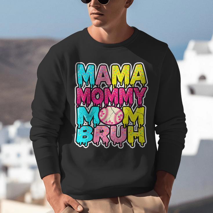 Retro Mama Mommy Mom Bruh Baseball Women Girls Unisex Sweatshirt