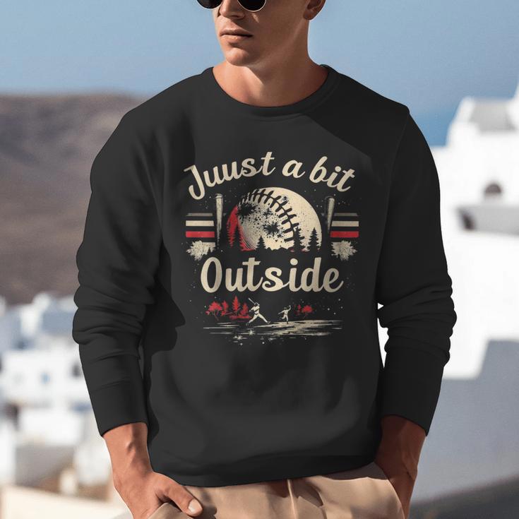Retro Quote Just a Bit Outside Baseball Vintage Unisex Sweatshirt