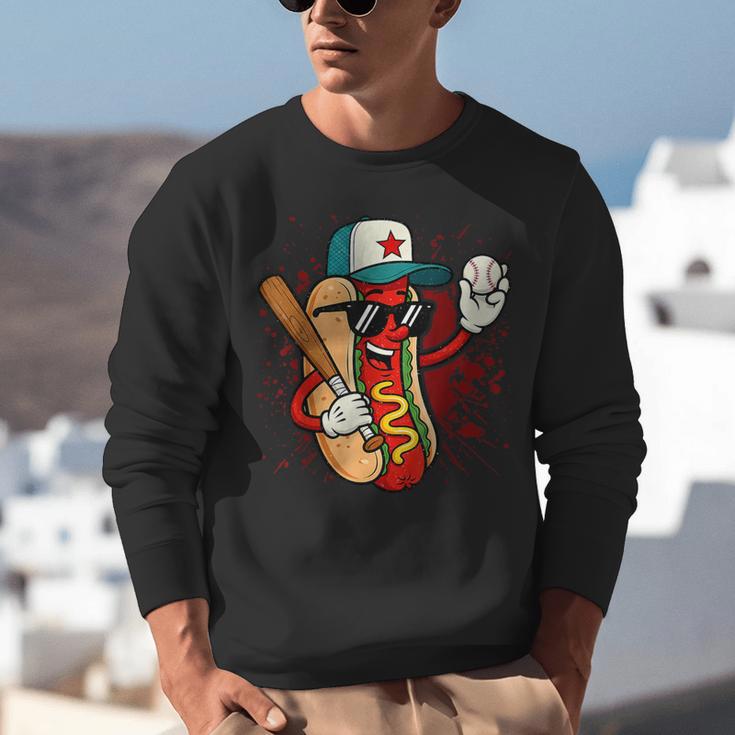Retro Vintage Baseball Hot Dogs Unisex Sweatshirt