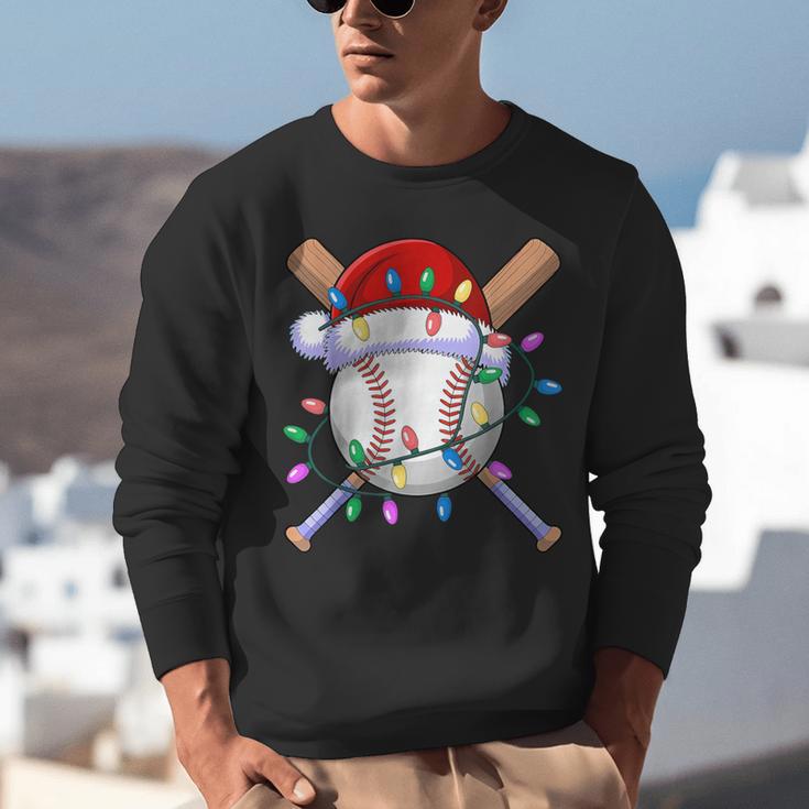Santa Sports Christmas Baseball Player Unisex Sweatshirt