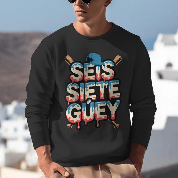SEIS Siete Guey Baseball Drip Mexico Spanish 67 Slang Boys Unisex Sweatshirt