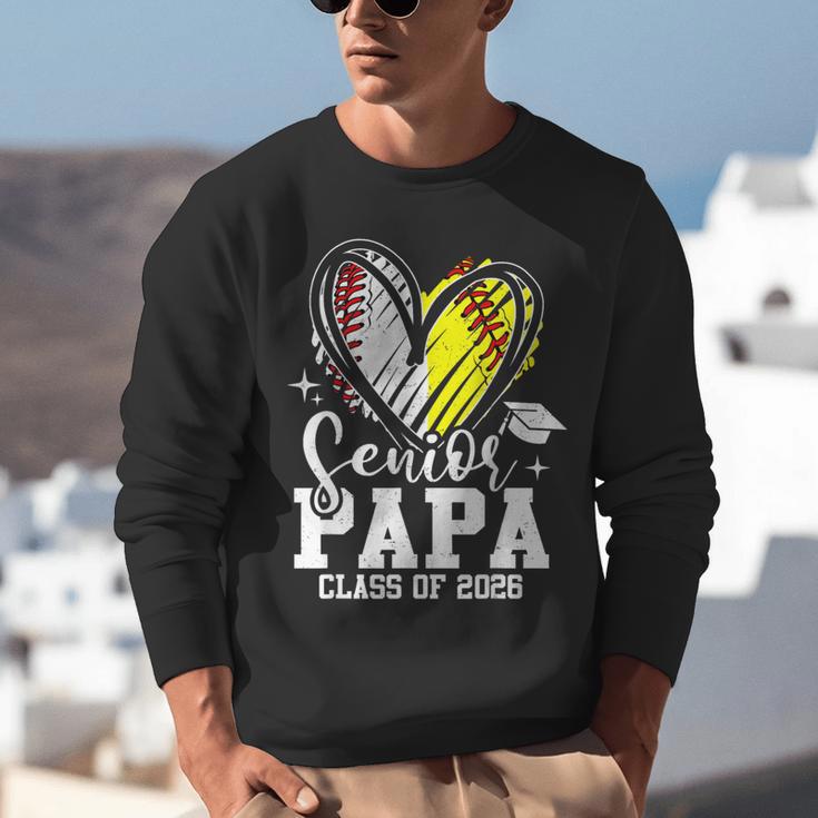 Senior Papa Class Of 2026 Baseball Softball Graduation Heart Unisex Sweatshirt Senior Papa Class Of 2026 Baseball Softball Graduation Heart Unisex Sweatshirt