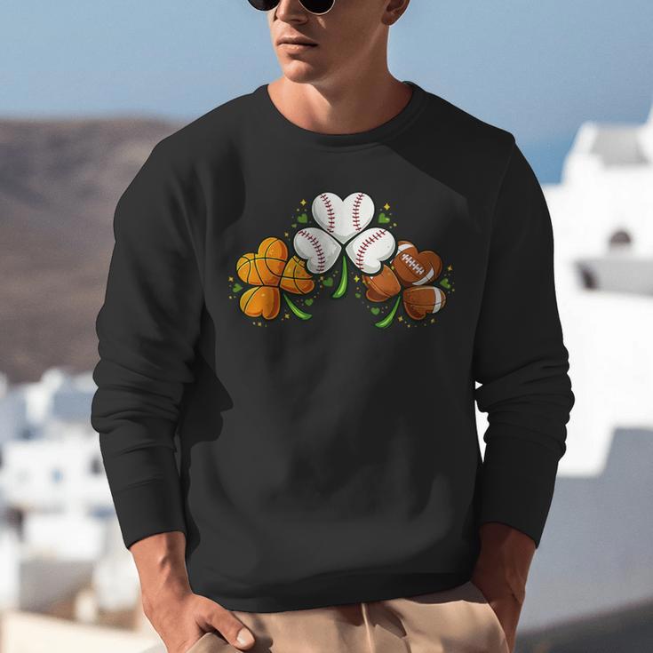 Shamrock Baseball Basketball Football St Patricks Day Unisex Sweatshirt Shamrock Baseball Basketball Football St Patricks Day Unisex Sweatshirt