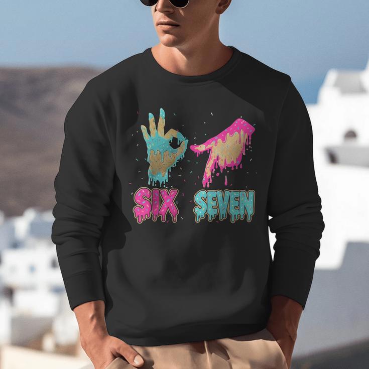 Six Seven 67 Meme Ice Cream Drip Baseball For Boy Kids Unisex Sweatshirt Six Seven 67 Meme Ice Cream Drip Baseball For Boy Kids Unisex Sweatshirt