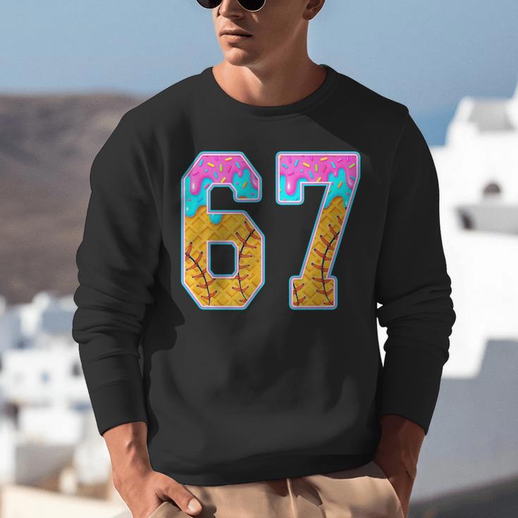 Six Seven Baseball Drip Unisex Sweatshirt