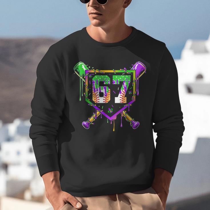 Six Seven Mardi Gras Baseball Sports Party Unisex Sweatshirt