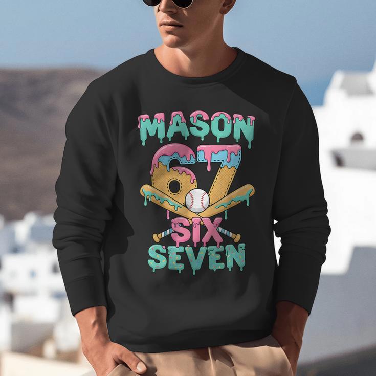 Six Seven Meme Mason Ice Cream Drip Baseball Number 67 Unisex Sweatshirt Six Seven Meme Mason Ice Cream Drip Baseball Number 67 Unisex Sweatshirt