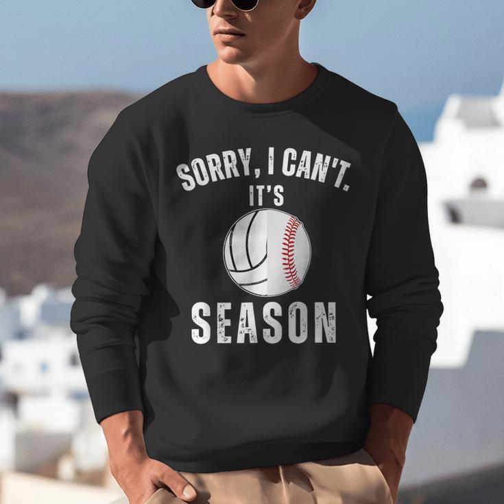 Sorry I Can't It's Volleyball Baseball Season Mom Of Both Unisex Sweatshirt Sorry I Can't It's Volleyball Baseball Season Mom Of Both Unisex Sweatshirt