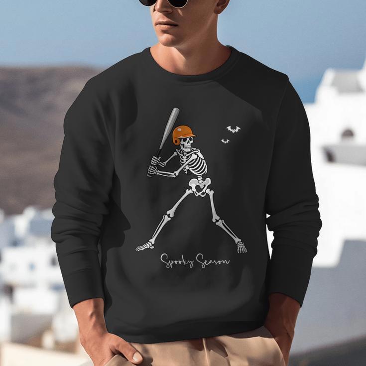 Spooky Season Skeleton Baseball Player Halloween Batter Unisex Sweatshirt Spooky Season Skeleton Baseball Player Halloween Batter Unisex Sweatshirt