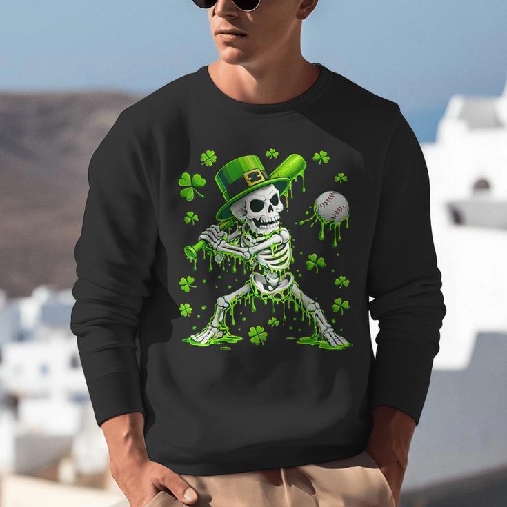 St Patricks Day Baseball Skeleton Irish Leprechaun Hat Boys Unisex Sweatshirt St Patricks Day Baseball Skeleton Irish Leprechaun Hat Boys Unisex Sweatshirt
