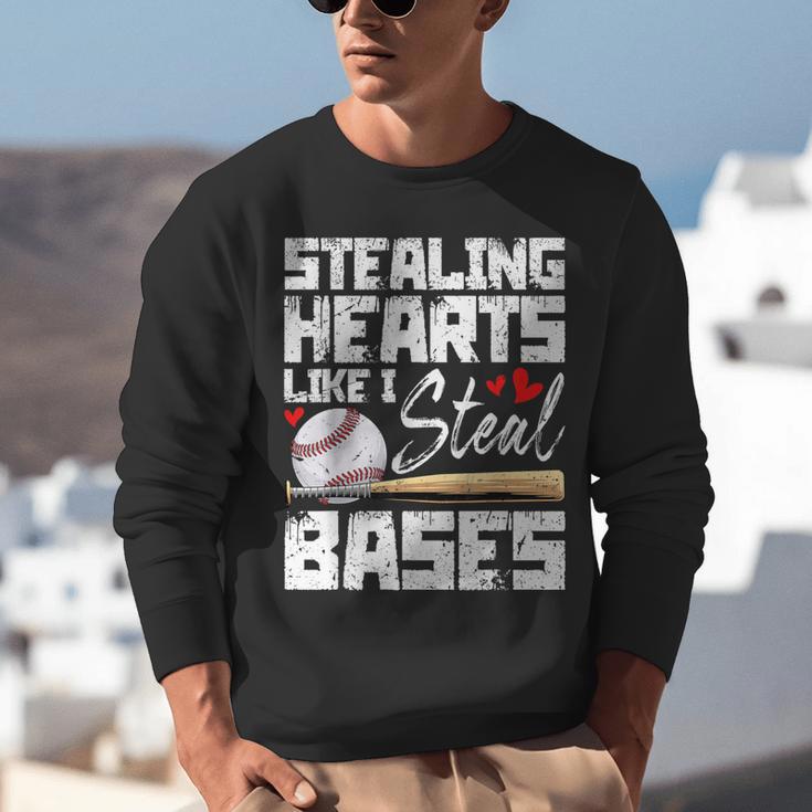 Stealing Hearts Like I Steal Bases Baseball Valentines Unisex Sweatshirt Stealing Hearts Like I Steal Bases Baseball Valentines Unisex Sweatshirt