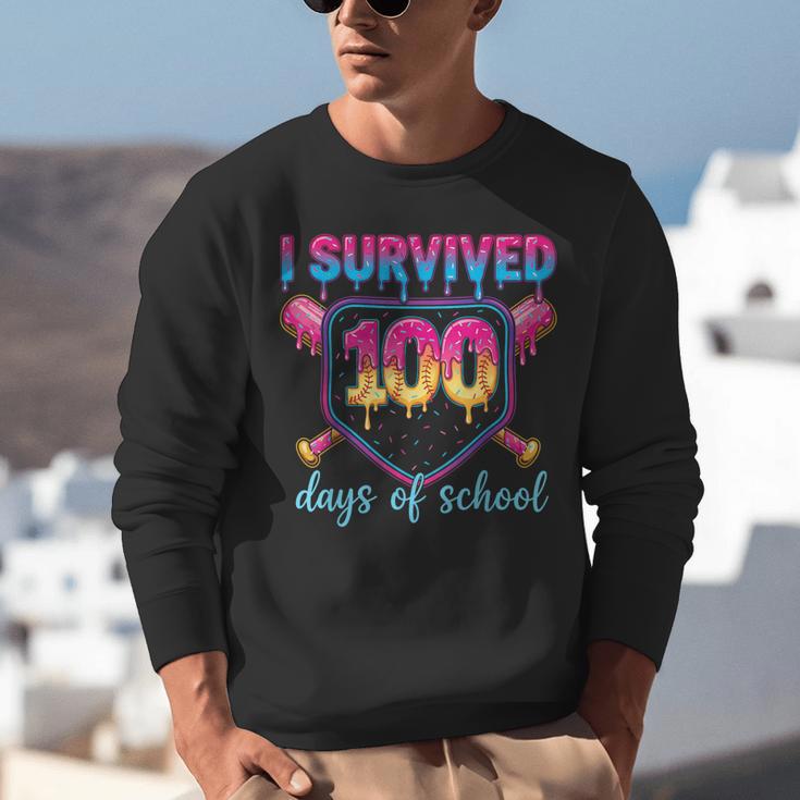 I Survived 100 Days Of School Baseball 100th Day Kids Girls Unisex Sweatshirt I Survived 100 Days Of School Baseball 100th Day Kids Girls Unisex Sweatshirt