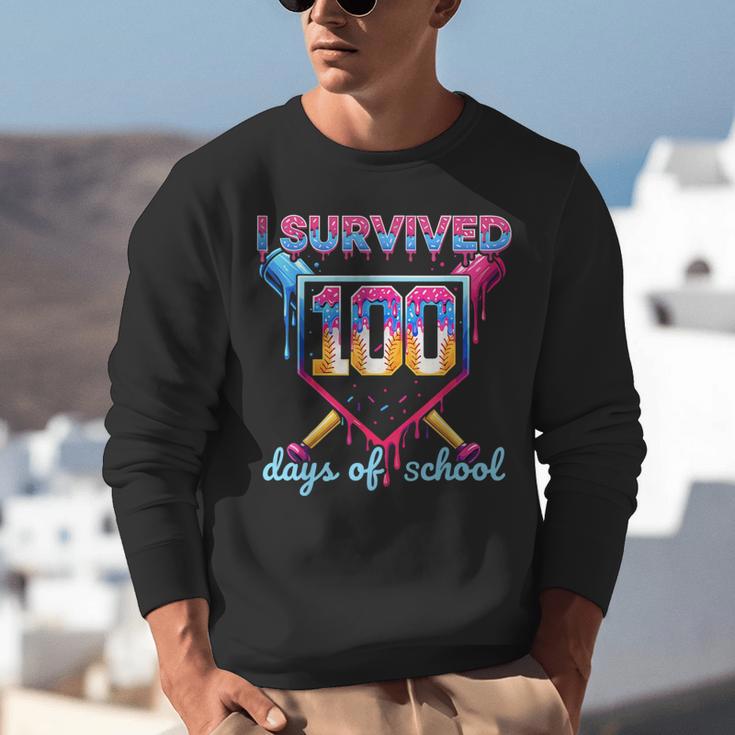 I Survived 100 Days Of School Baseball Boys Students Unisex Sweatshirt I Survived 100 Days Of School Baseball Boys Students Unisex Sweatshirt