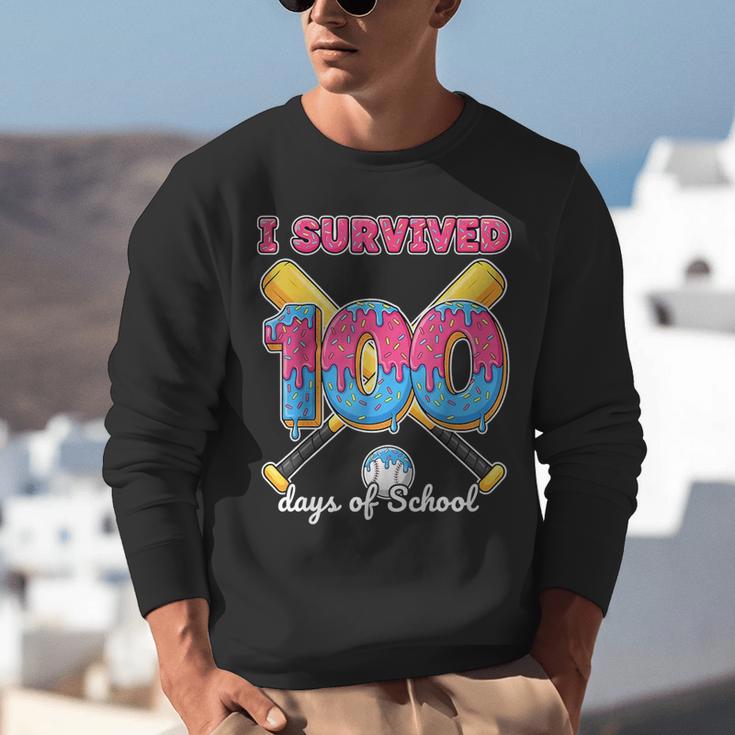 I Survived 100 Days Of School Baseball Cream Drip Boys Unisex Sweatshirt I Survived 100 Days Of School Baseball Cream Drip Boys Unisex Sweatshirt