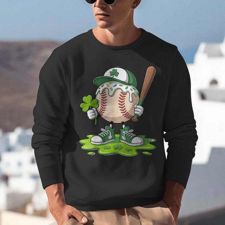 Toddler Baseball Drip Ice Cream Boys Kids St Patricks Day Unisex Sweatshirt Toddler Baseball Drip Ice Cream Boys Kids St Patricks Day Unisex Sweatshirt