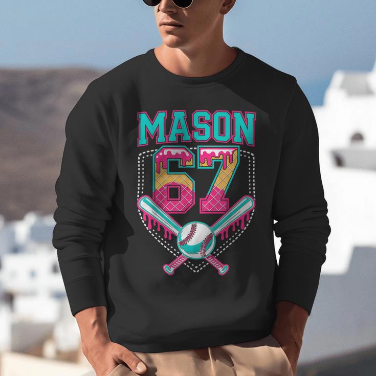 Trendy Mason 67 Mem Ice Cream Drip Baseball Birthday Costume Unisex Sweatshirt Trendy Mason 67 Mem Ice Cream Drip Baseball Birthday Costume Unisex Sweatshirt