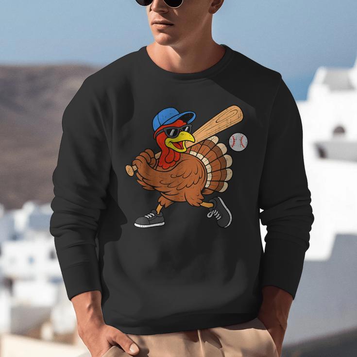 Turkey Baseball Thanksgiving Sports Humor Men Boy Kids Unisex Sweatshirt Turkey Baseball Thanksgiving Sports Humor Men Boy Kids Unisex Sweatshirt