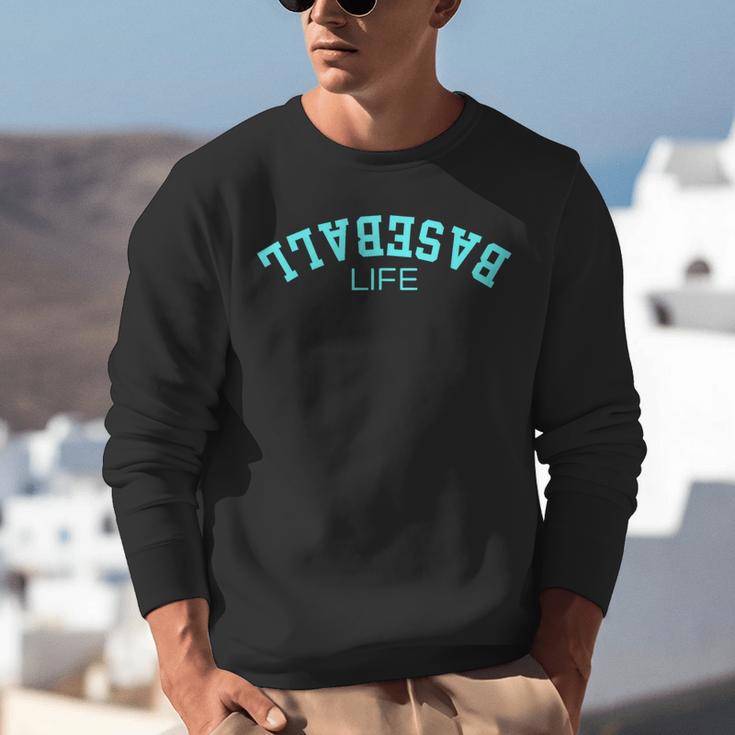 Upside Down Baseball Life Game Day Boys Girls Youth Unisex Sweatshirt